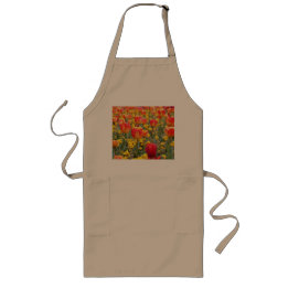 Tulips, Bright and colorful yellow and red Long Apron
