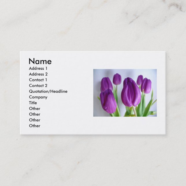 Tulips Business Card (Front)