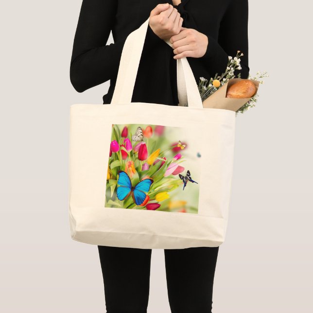 Tulips & butterflies tote bag (Front (Product))