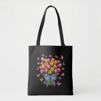 Tulips & Butterflies Tote Bag