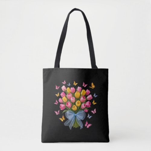 Tulips & Butterflies Tote Bag
