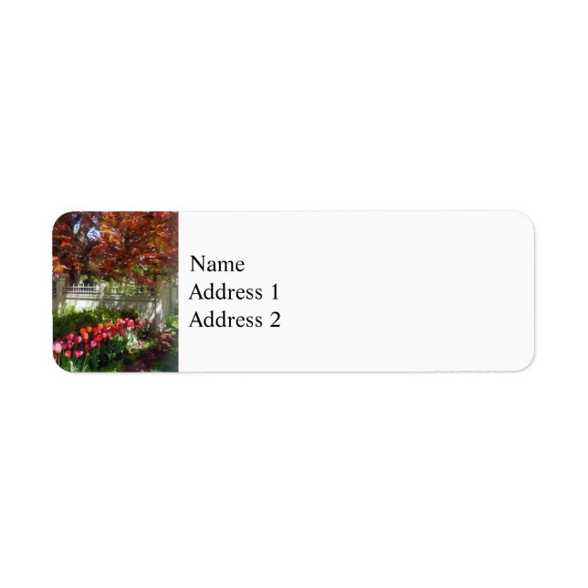 Tulips by Dappled Fence Label (Front)
