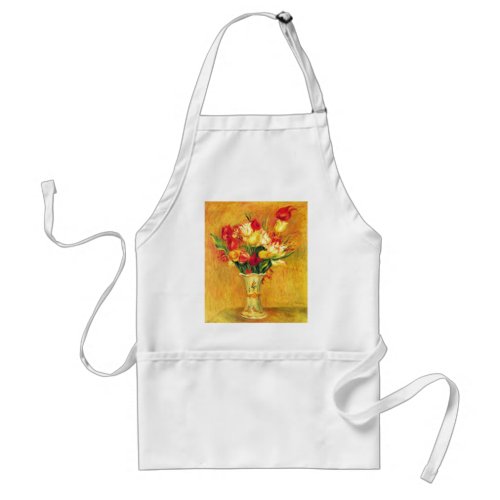 Tulips by Pierre Renoir Vintage Impressionism Art Adult Apron