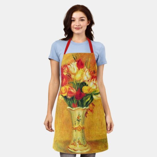 Tulips by Pierre Renoir Vintage Impressionism Art Apron