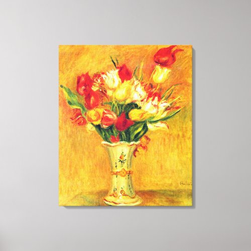 Tulips by Pierre Renoir Vintage Impressionism Art Canvas Print