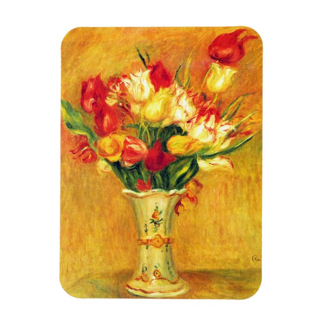 Tulips by Pierre Renoir, Vintage Impressionism Art Magnet (Vertical)