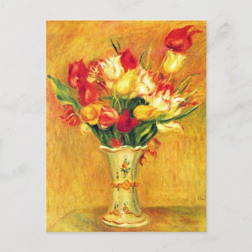 Tulips by Pierre Renoir Vintage Impressionism Art Postcard