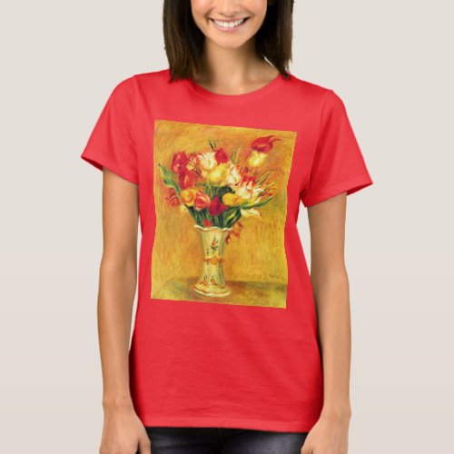 Tulips by Pierre Renoir Vintage Impressionism Art T_Shirt