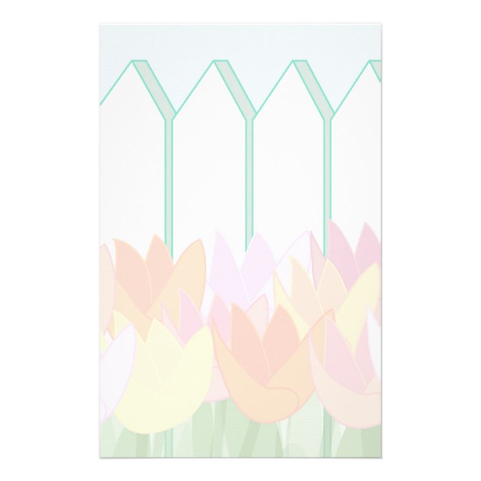 Tulips By The Picket Fence Stationery Design