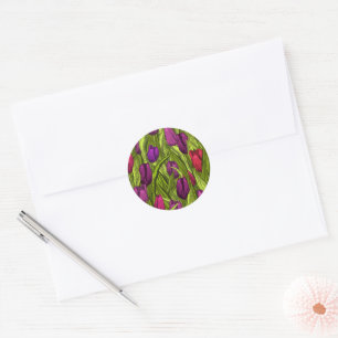Tulips Classic Round Sticker