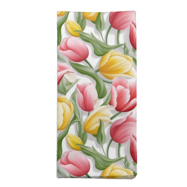 Tulips Cloth Napkin-Dinner Single Napkin (Folded)
