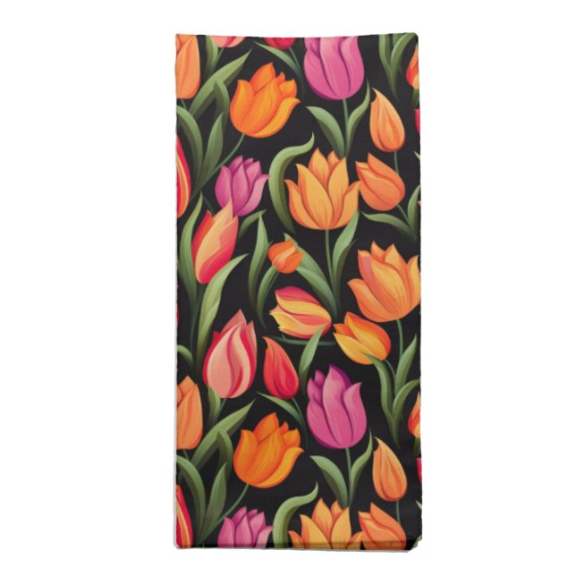 Tulips Cloth Napkin-Dinner Single Napkin (Folded)