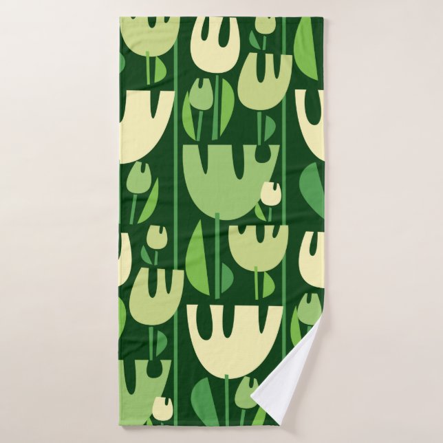 Tulips color seamless pattern bath towel (Bath Towel)