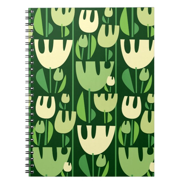 Tulips color seamless pattern notebook (Front)
