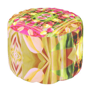 TULIPS - Colored Tulips of Fractal Art - Pouf