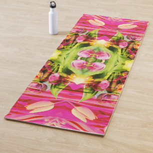 TULIPS - Colored Tulips of Fractal Art - Yoga Mat