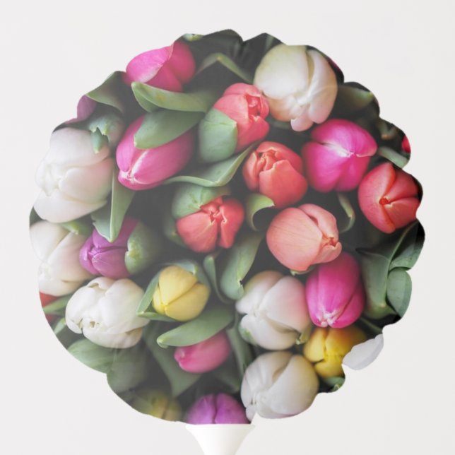 Tulips Colorful Flowers Easter Spring Balloon (Back)