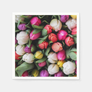 Tulips Colorful Flowers Easter Spring Napkins