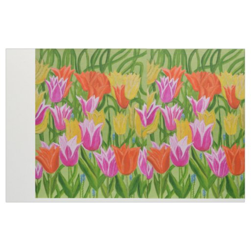 Tulips cotton fabric 