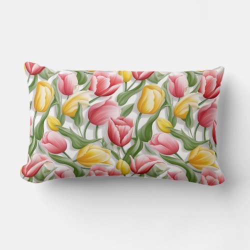 Tulips Cotton Throw Pillow