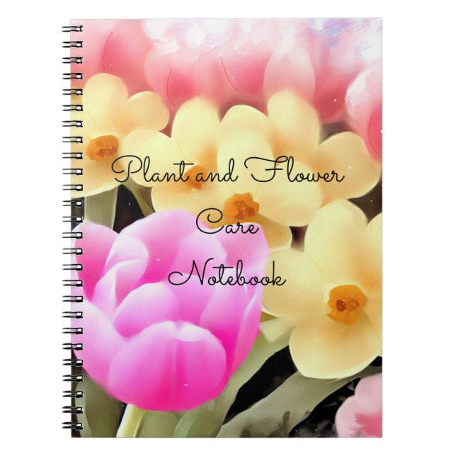 Tulips Daffodils Plant Care Notebook (Front)