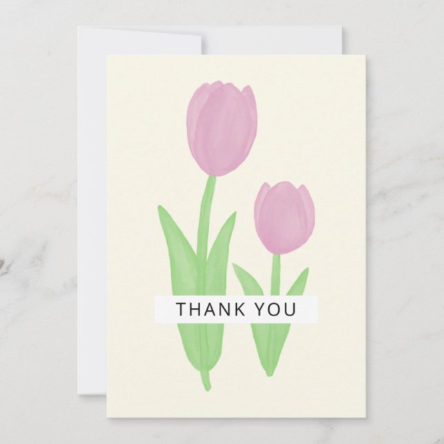Tulips Design Thank You Card (Front)