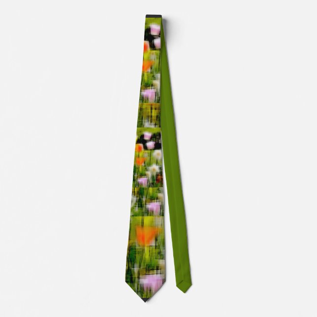 Tulips digital effect of style "impression"  neck tie (Front)