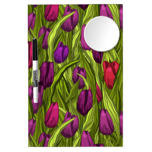 Tulips Dry Erase Board With Mirror