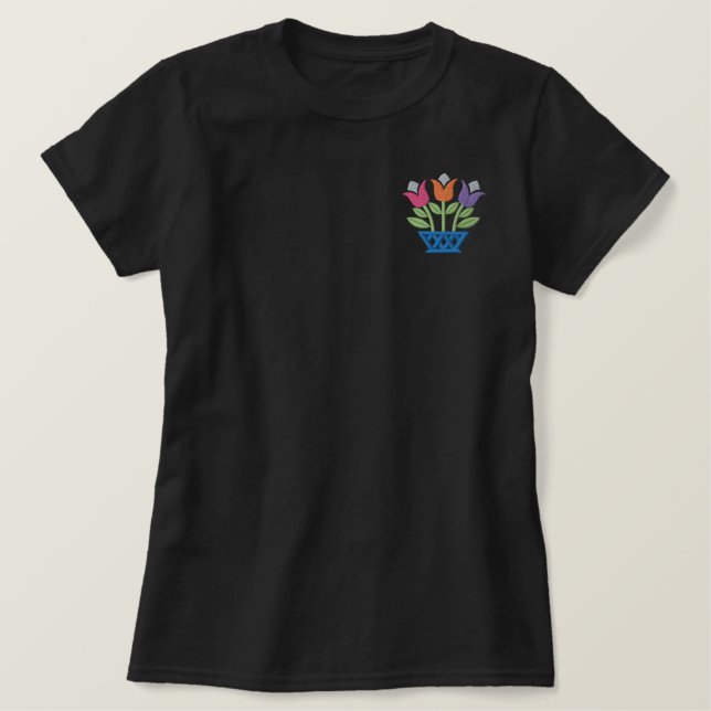 Tulips Embroidered Shirt (Design Front)