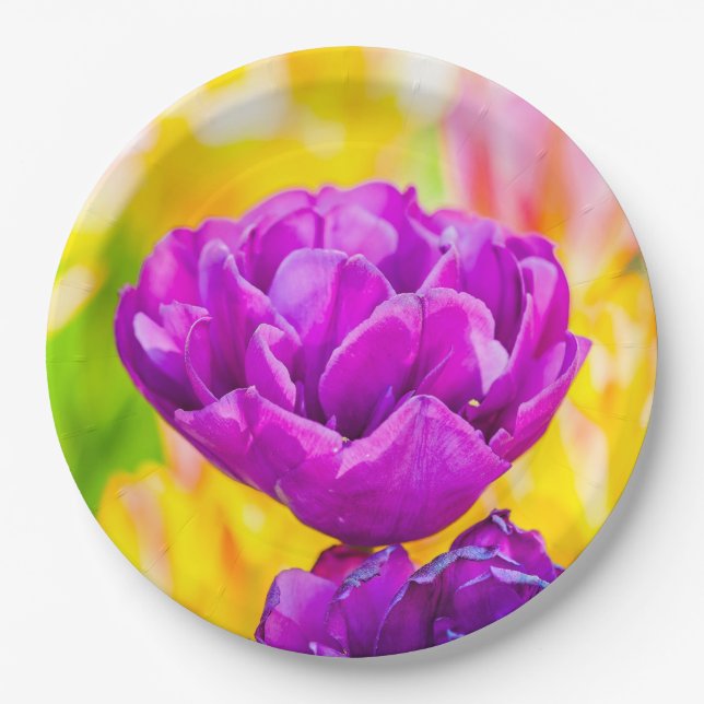 Tulips Enchanting 15 Paper Plates (Front)