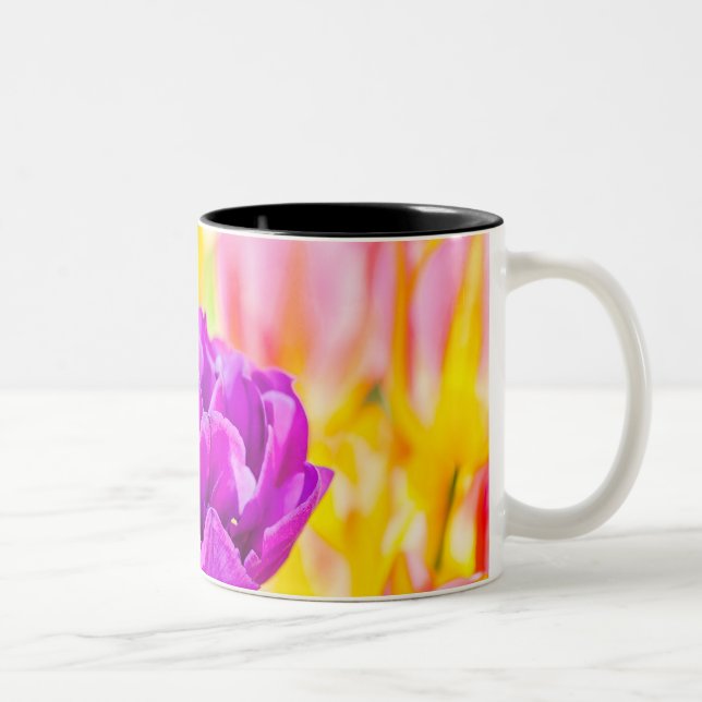 Tulips Enchanting 15 Two-Tone Coffee Mug (Right)