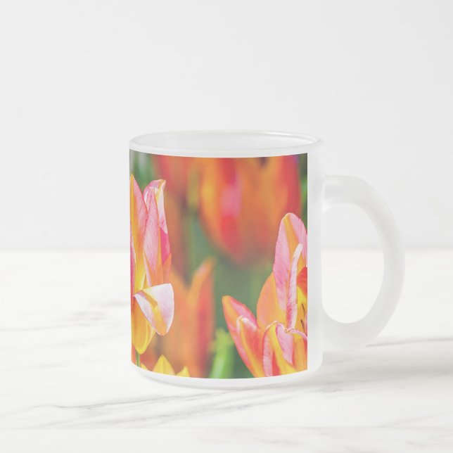 Tulips Enchanting 17 Frosted Glass Coffee Mug (Right)