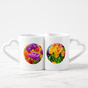Tulips Enchanting colorful beautiful Coffee Mug Set