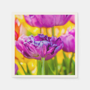 Tulips Enchanting Dark Pink Paper Napkins