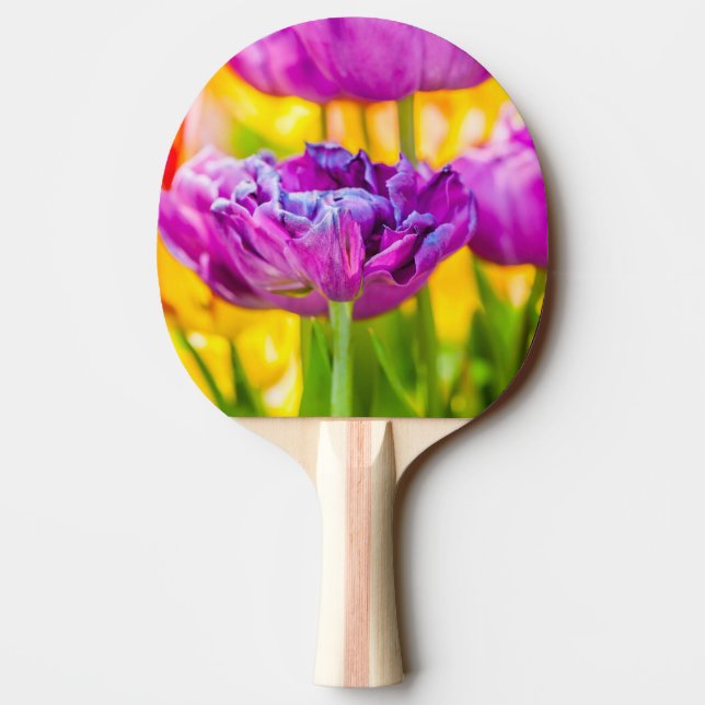 Tulips Enchanting Dark Pink Ping Pong Paddle (Back)