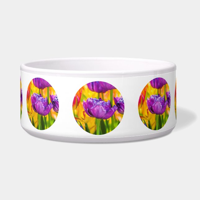 Tulips Enchanting Deep Pink Bowl (Front)