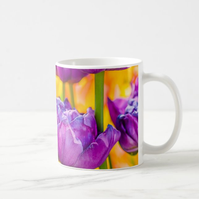 Tulips Enchanting Deep Pink Coffee Mug (Right)
