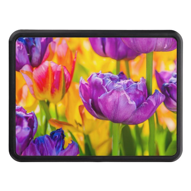 Tulips Enchanting Deep Pink Hitch Cover (Front)