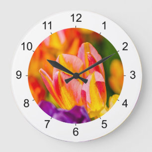Tulips Enchanting Large Clock