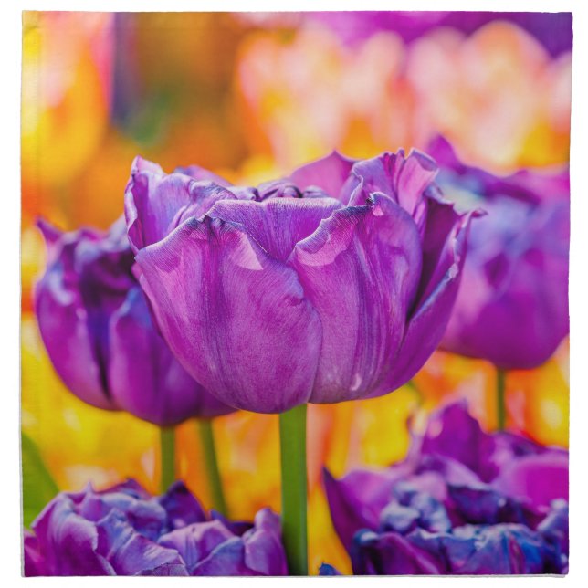 Tulips Enchanting Purple Napkin (Front)