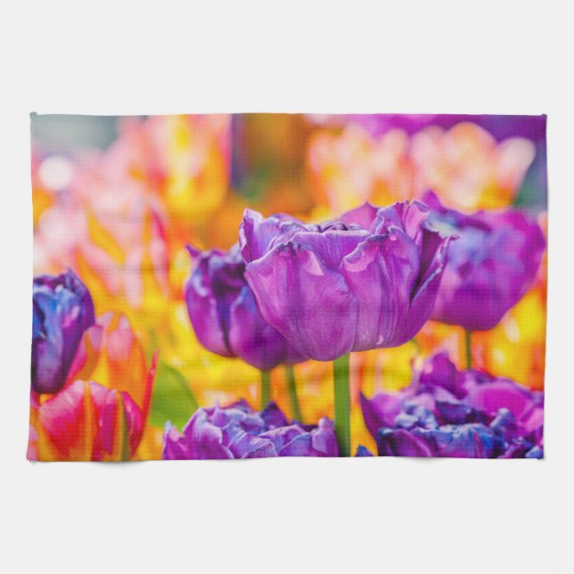 Tulips Enchanting Purple Towel (Horizontal)