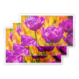 Tulips Enchanting Violet Acrylic Tray