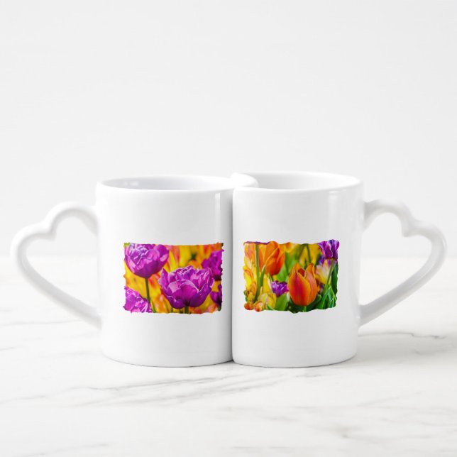 Tulips Enchanting Violet Coffee Mug Set (Front Nesting)
