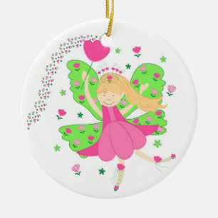 Tulips fairy ceramic ornament