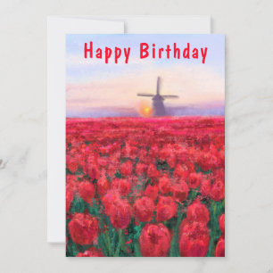 Tulips Field Spring in Netherland Birthday Card