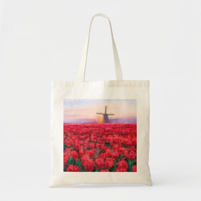 Tulips Field Tote Bag - Spring in Netherland (Front)