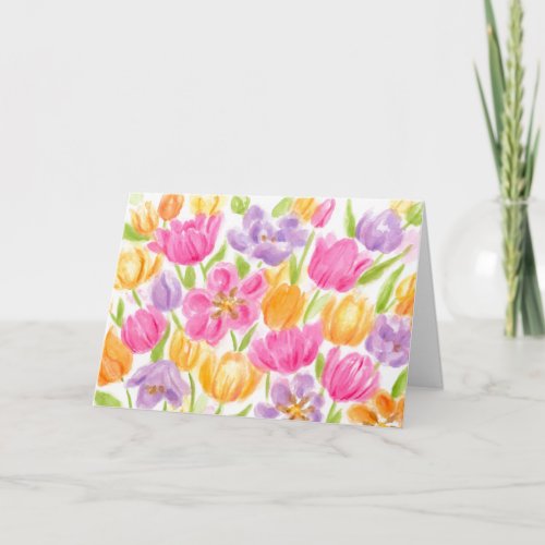 Tulips Fields Any Occassion Blank Greeting Card