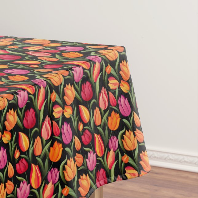 Tulips Floral Cotton Tablecloth (In Situ)