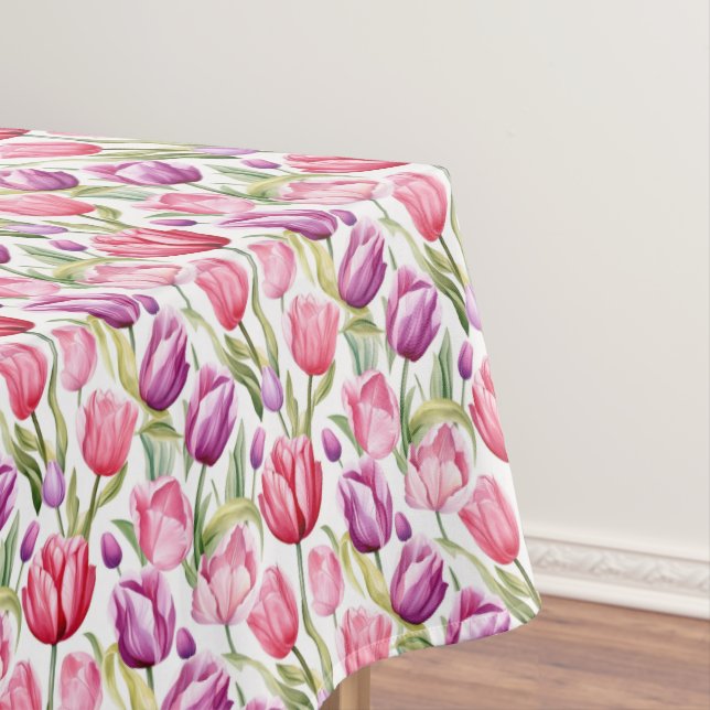 Tulips Floral Cotton Tablecloth (In Situ)