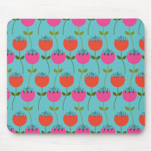 Tulips Floral Pattern Mouse Pad